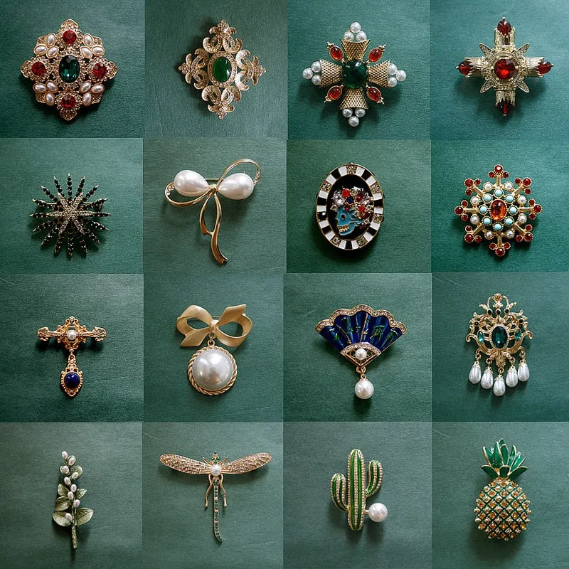Exquisite Baroque French Retro Pearl Brooch Pin Badge Bag Brooches Jewelry For Women